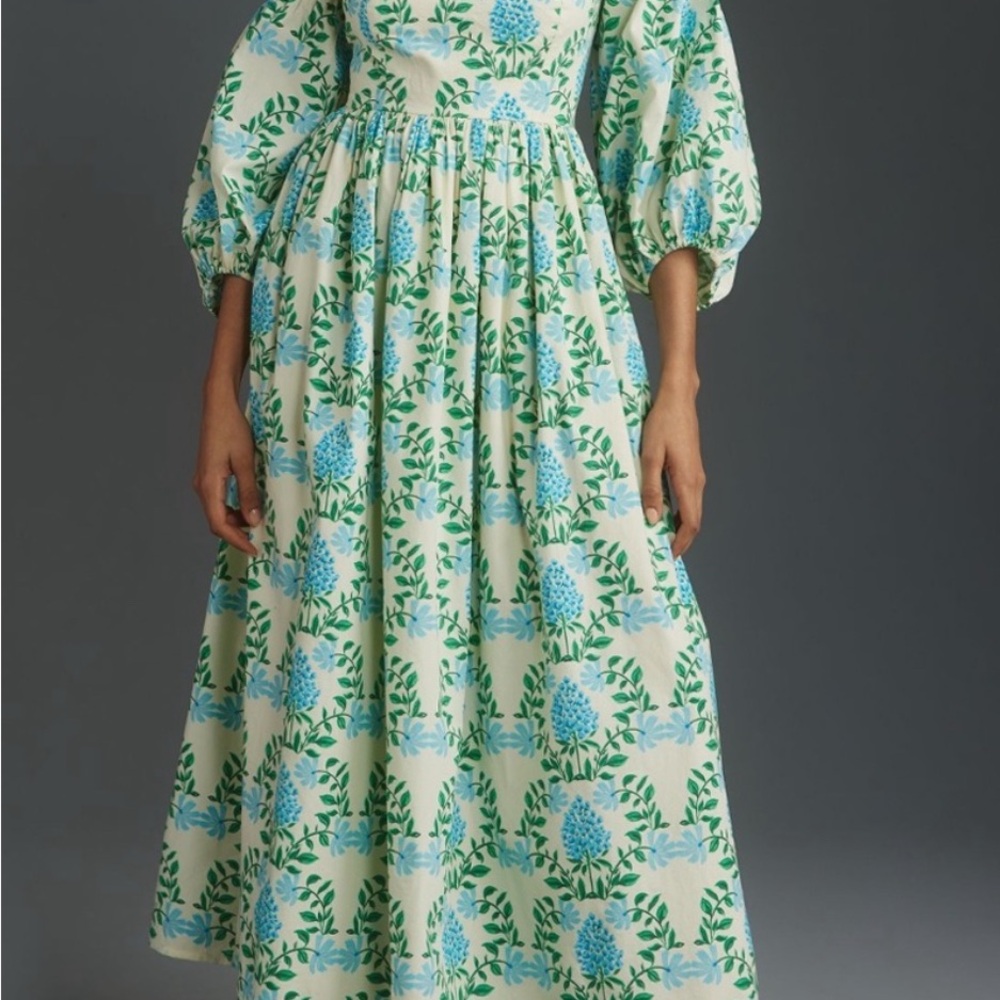 Let Me Be Floral Blue and Green Women's Dress